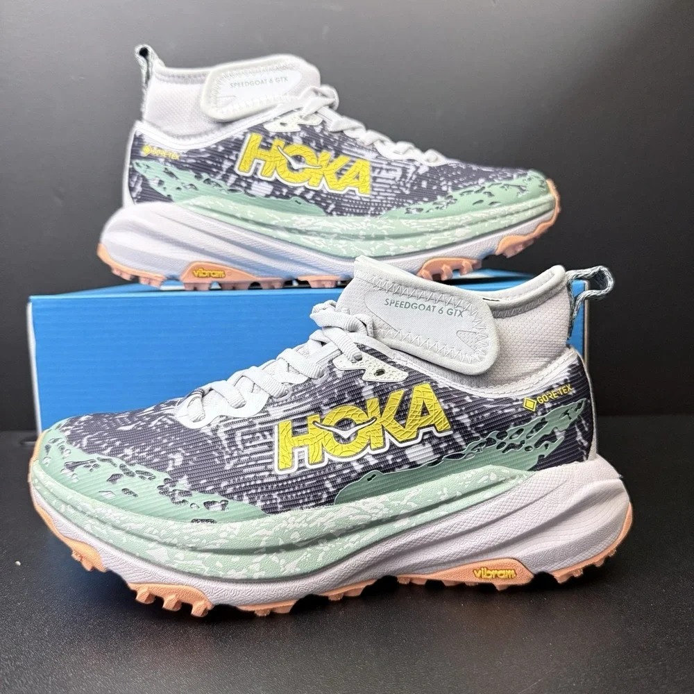 HOKA Speedgoat 6 Mid GTX Women's Size 6.5 Charcoal Grey Goretex‎ 1155153-AYC